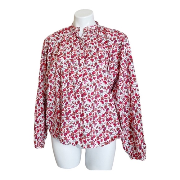 Universal Thread Floral Peasant Balloon Sleeve Top SZ S - Picture 1 of 11